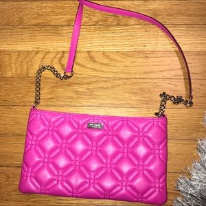 Kate Spade pink quilted crossbody purse